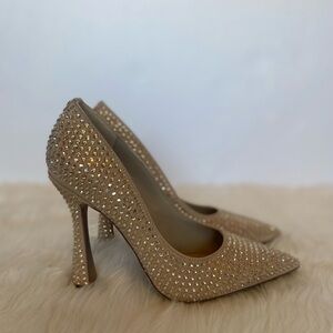Sam Edelman Women’s Antoniglity tan crystal studded pump Sz 5.5
